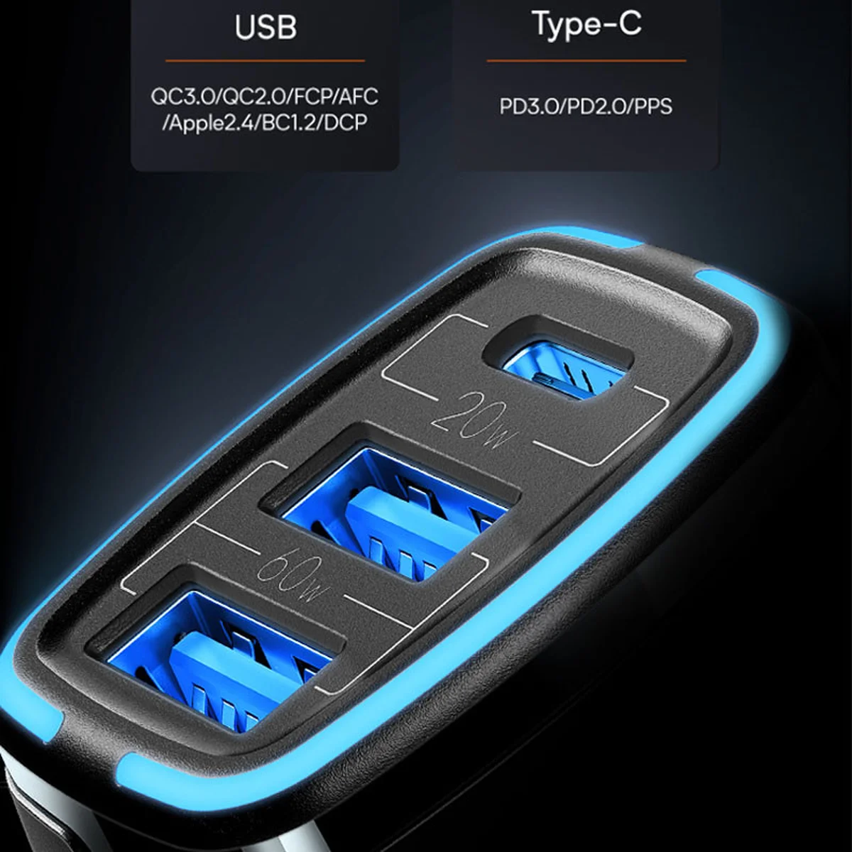 АЗУ Usams US-CC126 C24 80W 3 Ports Чорний