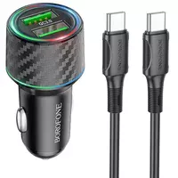 АЗУ Borofone BZ21 Brilliant 48W PD30W+QC3.0 (1Type-C/1USB) + Type-C to Type-C Black