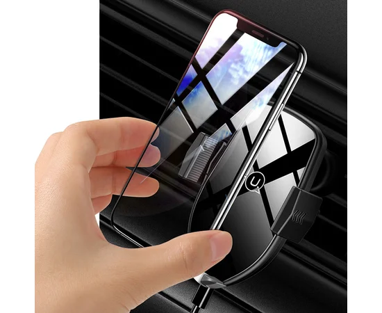 Автодержатель с БЗУ USAMS US-CD72 (wireless) Черный