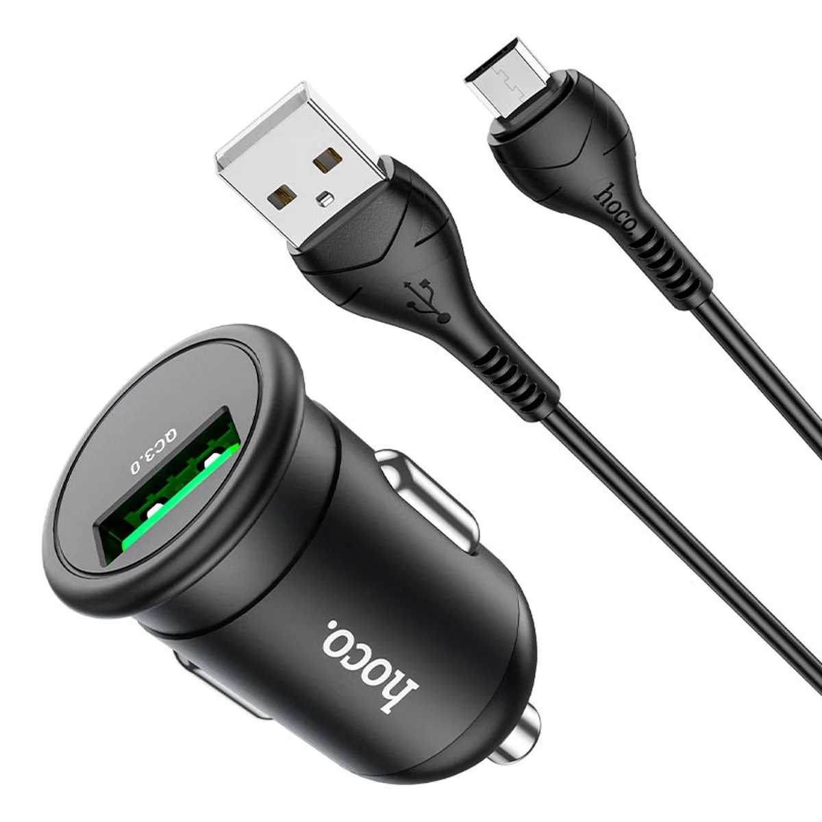 АЗУ Hoco Z43 QC3.0 (1USB/18W) + MicroUSB Чорний