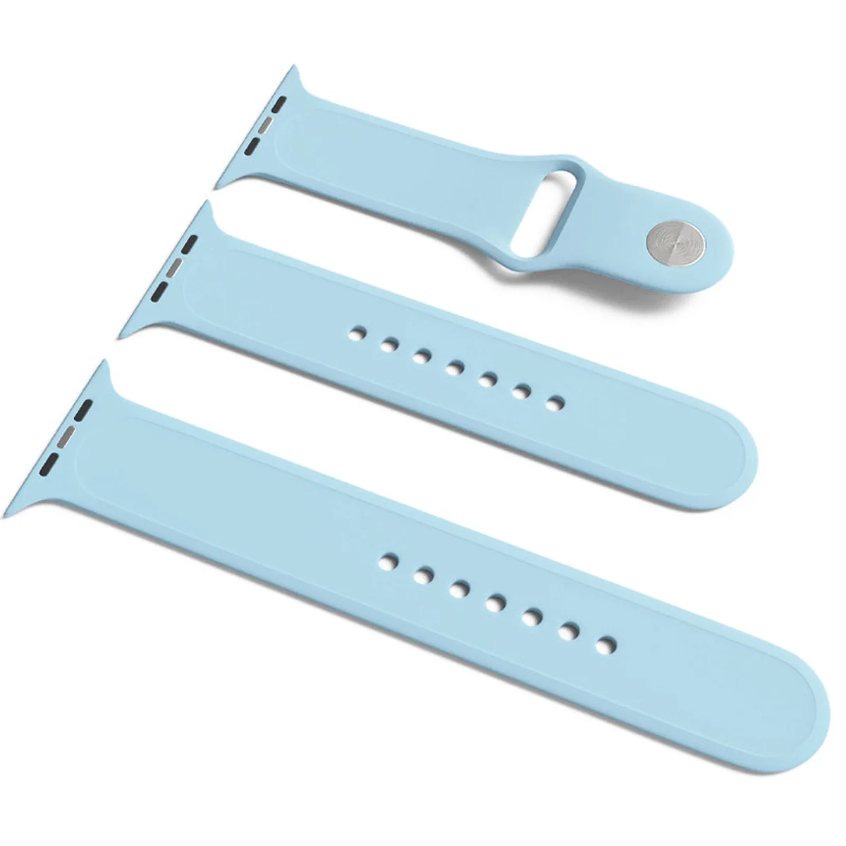 Силиконовый ремешок для Apple Watch Sport Band 38 / 40 (S/M & M/L) 3pcs Голубой / Lilac Blue