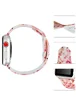 Силиконовый ремешок с рисунком&nbsp;для Apple watch 38mm / 40mm Белый / Розовые цветы