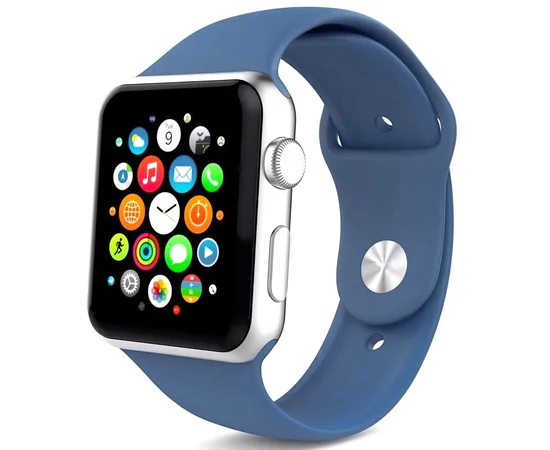 Силиконовый ремешок для Apple watch 42mm / 44mm Темно-синий / Midnight blue