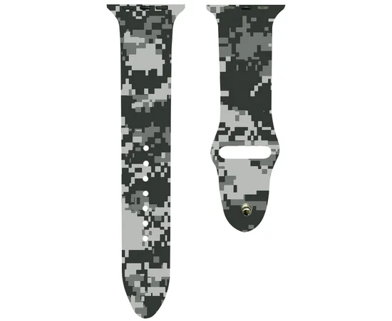 Силиконовый ремешок с рисунком&nbsp;для Apple watch 42mm / 44mm Зеленый/Пиксель