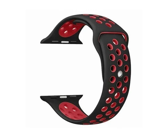 Силиконовый ремешок Sport Nike+ для Apple watch 42mm / 44mm black/red