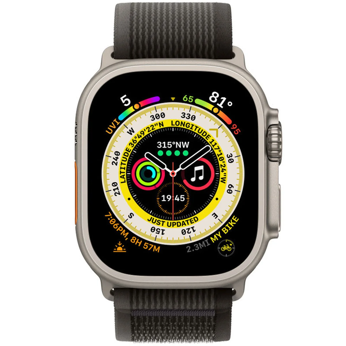 Ремешок Trail Loop для Apple watch 42mm/44mm/45mm/49mm (m/l) Black / Grey