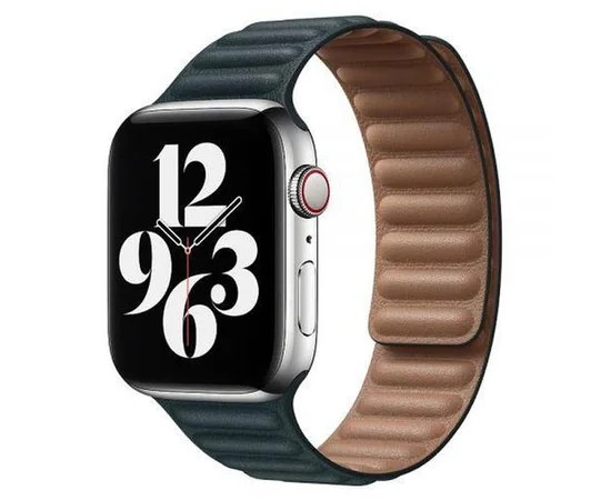 Кожаный ремешок Leather Link для Apple watch 42mm/44mm Синий / Navy blue