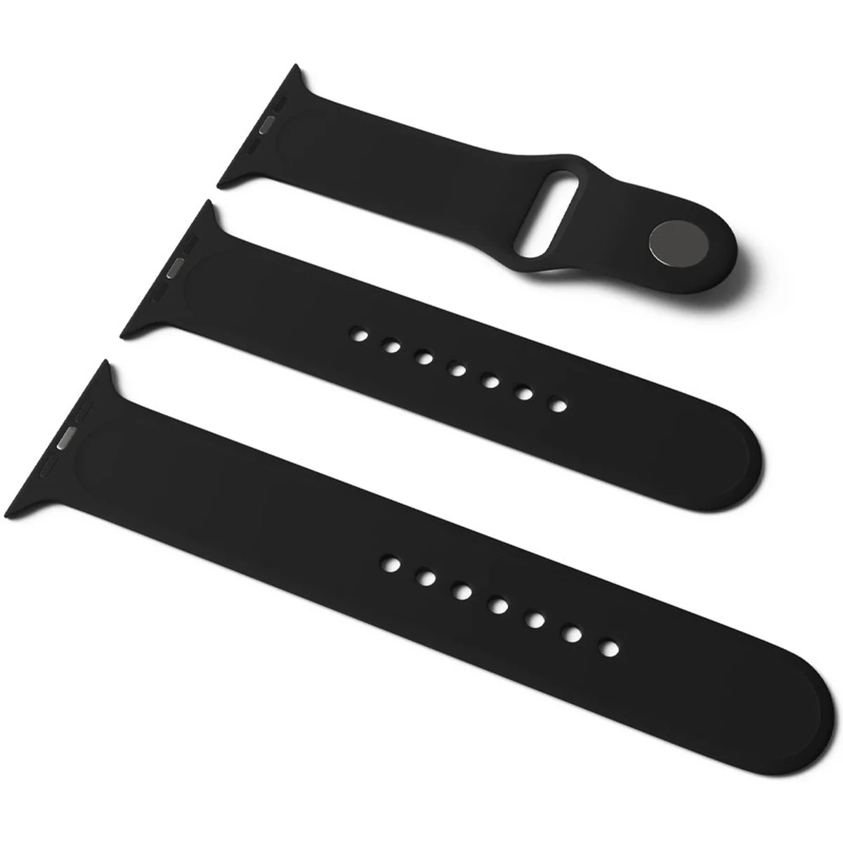 Силиконовый ремешок для Apple Watch Sport Band 38 / 40 (S/M & M/L) 3pcs Черный / Black