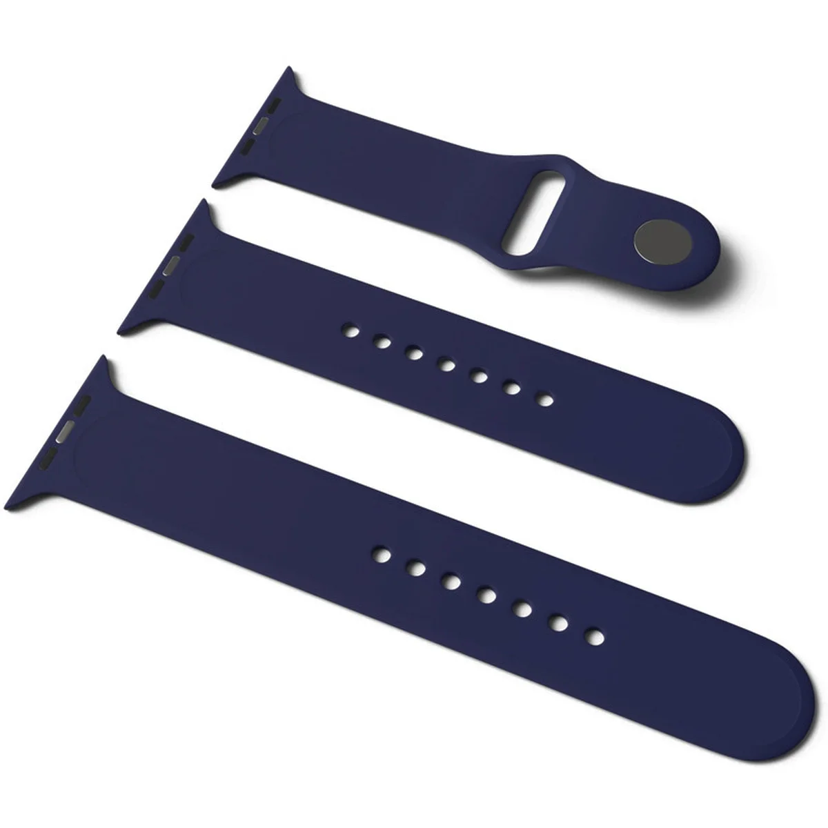 Силіконовий ремінець для Apple Watch Sport Band 42/44 (S / M & M / L) 3pcs Темно-синій / Midnight blue