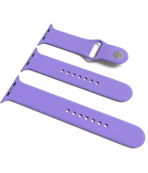 Силіконовий ремінець для Apple Watch Sport Band 42/44 (S / M & M / L) 3pcs Бузковий / Dasheen