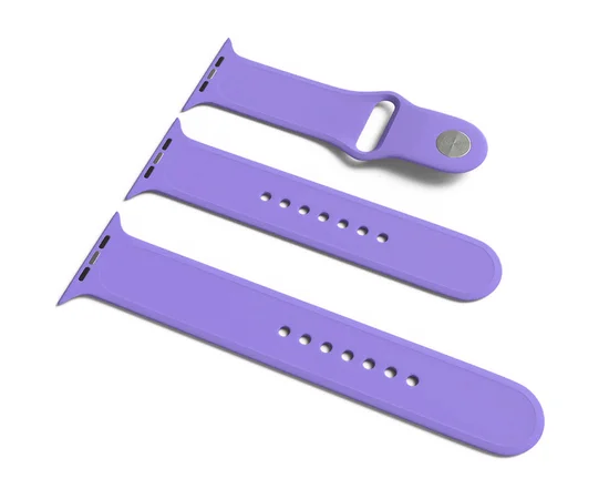 Силіконовий ремінець для Apple Watch Sport Band 42/44 (S / M & M / L) 3pcs Бузковий / Dasheen