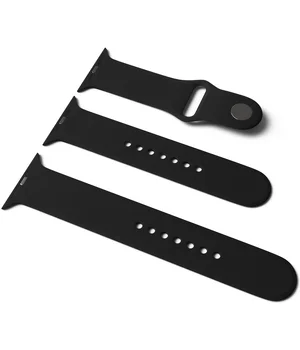 Силіконовий ремінець для Apple Watch Sport Band 42/44 (S / M & M / L) 3pcs Чорний / Black