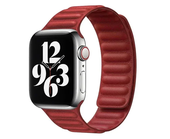 Кожаный ремешок Leather Link для Apple watch 38mm/40mm Красный / Red