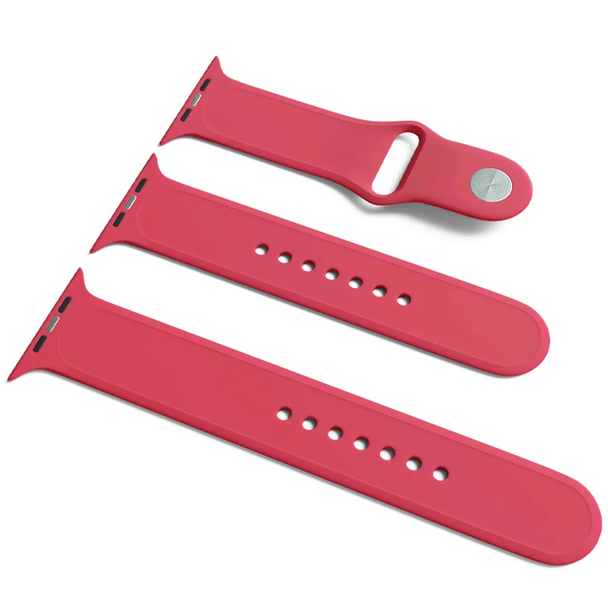 Силіконовий ремінець для Apple Watch Sport Band 38/40 (S / M & M / L) 3pcs Малиновий / Pomegranate