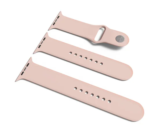 Силиконовый ремешок для Apple Watch Sport Band 42 / 44 (S/M & M/L) 3pcs Розовый / Pink Sand