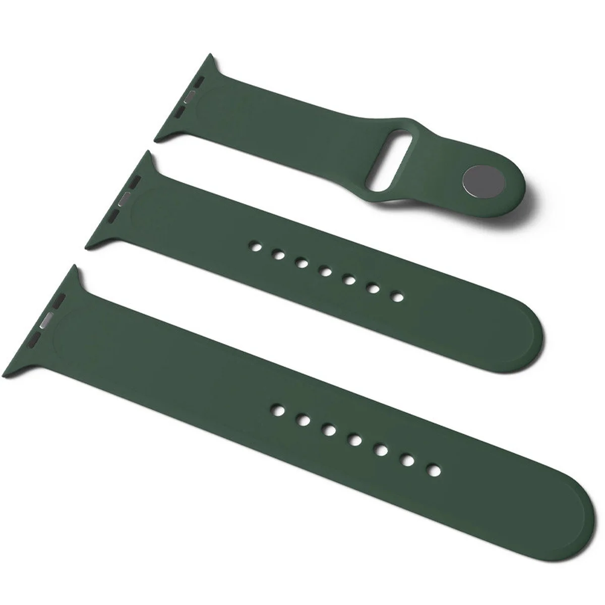 Силиконовый ремешок для Apple Watch Sport Band 42 / 44 (S/M & M/L) 3pcs Зеленый / Army green