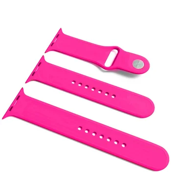Силиконовый ремешок для Apple Watch Sport Band 42 / 44 (S/M & M/L) 3pcs Розовый / Barbie pink