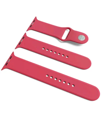 Силиконовый ремешок для Apple Watch Sport Band 42 / 44 (S/M & M/L) 3pcs Малиновый / Pomegranate