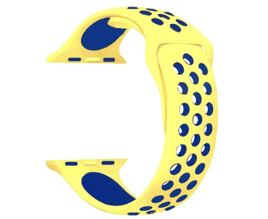 Силиконовый ремешок Sport Nike+ для Apple watch 42mm / 44mm Yellow / Blue