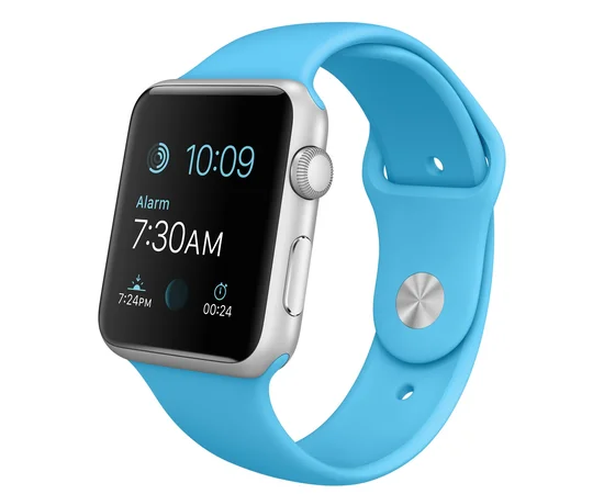 Силиконовый ремешок для Apple watch 42mm / 44mm Голубой / Blue