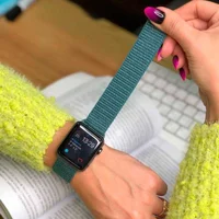 Ремешок Nylon для Apple watch 38mm/40mm Зеленый / Pine green