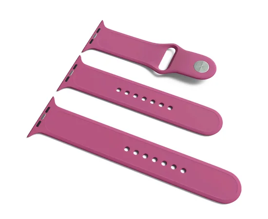 Силиконовый ремешок для Apple Watch Sport Band 42 / 44 (S/M & M/L) 3pcs Малиновый/ Dragon Fruit