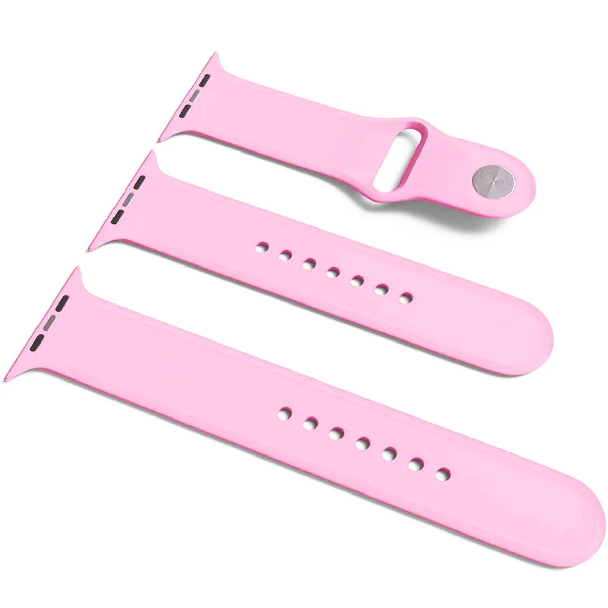 Силиконовый ремешок для Apple Watch Sport Band 42 / 44 (S/M & M/L) 3pcs Розовый / Light pink