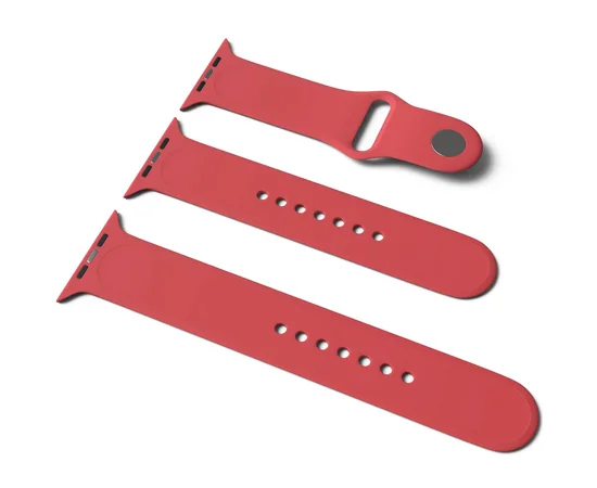 Силиконовый ремешок для Apple Watch Sport Band 42 / 44 (S/M & M/L) 3pcs Красный / Camellia Red