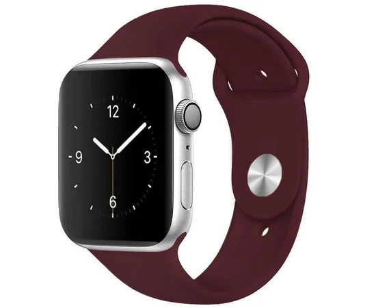 Силиконовый ремешок для Apple Watch Sport Band 42 / 44 / 45 / 49 (S/M & M/L) 3pcs Бордовый / Dark Plum