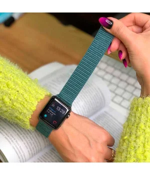 Ремінець Nylon для Apple watch 42mm / 44mm Зелений / Pine green