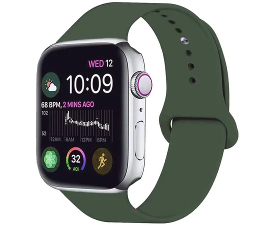 Силиконовый ремешок для Apple watch 38mm / 40mm Зеленый / Black Green