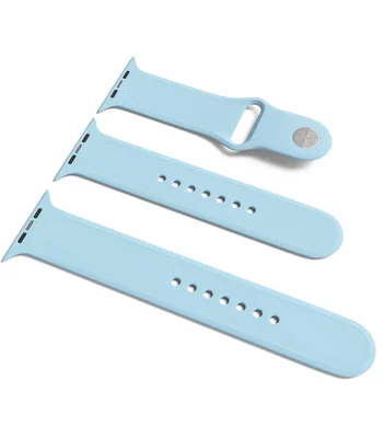 Силиконовый ремешок для Apple Watch Sport Band 42 / 44 (S/M & M/L) 3pcs Голубой / Lilac Blue