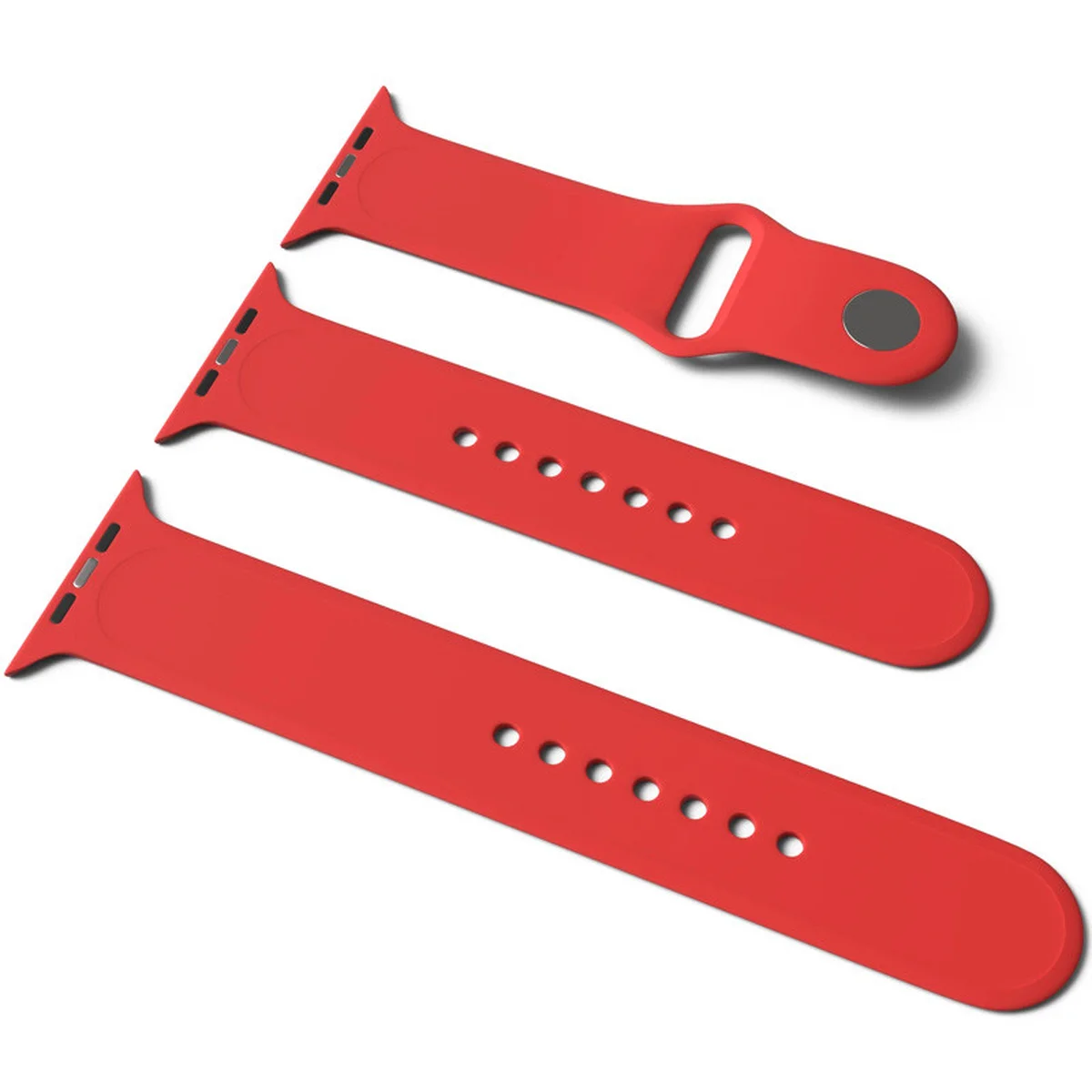 Силіконовий ремінець для Apple Watch Sport Band 42/44 (S / M & M / L) 3pcs Червоний / Red