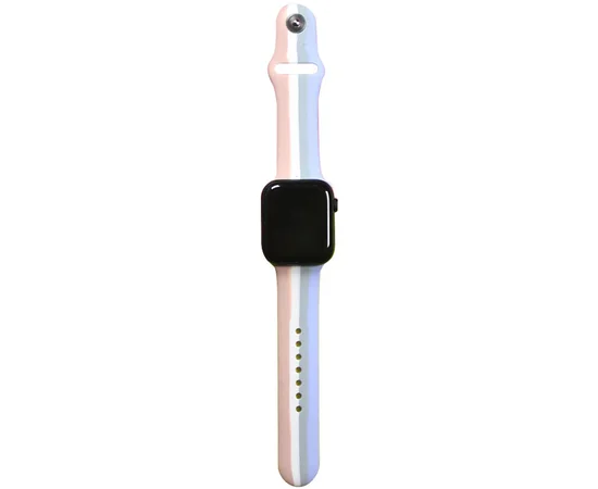 Силиконовый ремешок Rainbow для Apple watch 38mm / 40mm Розовый / Сиреневый