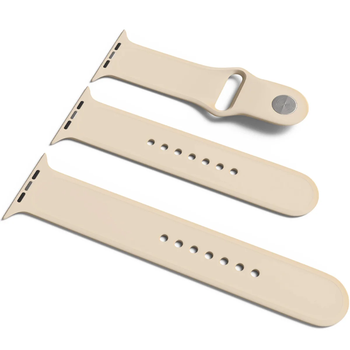 Силиконовый ремешок для Apple Watch Sport Band 42 / 44 (S/M & M/L) 3pcs Бежевый / Antigue White