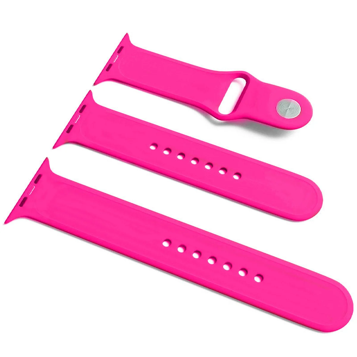 Силиконовый ремешок для Apple Watch Sport Band 38 / 40 (S/M & M/L) 3pcs Розовый / Barbie pink