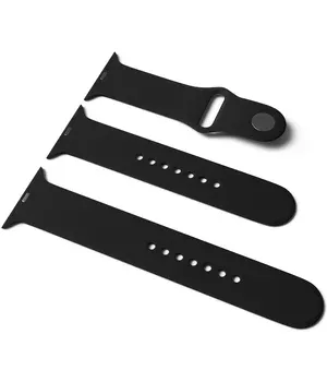 Силіконовий ремінець для Apple Watch Sport Band 38/40 (S / M & M / L) 3pcs Чорний / Black