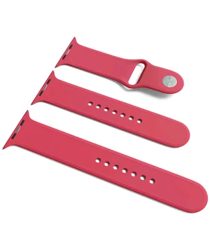 Силіконовий ремінець для Apple Watch Sport Band 38/40 (S / M & M / L) 3pcs Малиновий / Pomegranate