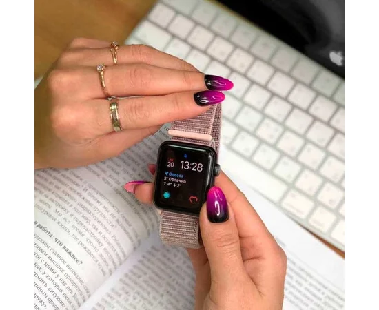 Ремешок Nylon для Apple watch 38mm/40mm Розовый / Pink Sand