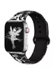 Силіконовий ремінець з малюнком для Apple watch 38mm / 40mm Чорний / Квіти