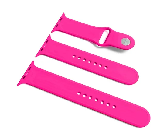 Силиконовый ремешок для Apple Watch Sport Band 42 / 44 (S/M & M/L) 3pcs Розовый / Barbie pink