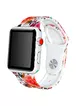 Силиконовый ремешок с рисунком&nbsp;для Apple watch 38mm / 40mm Белый / Цветы и листья