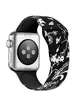 Силіконовий ремінець з малюнком для Apple watch 38mm / 40mm Чорний / Квіти