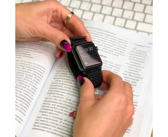 Ремешок Nylon для Apple watch 38mm/40mm Черный / Black