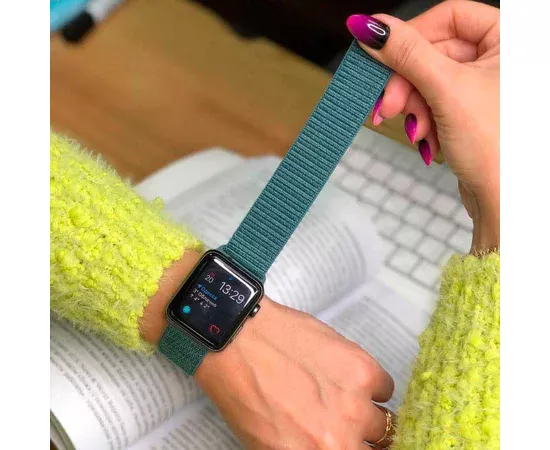 Ремінець Nylon для Apple watch 42mm / 44mm Зелений / Pine green