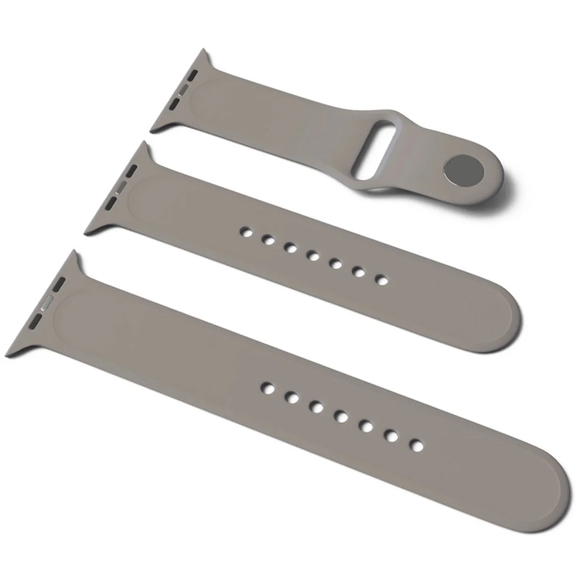 Силіконовий ремінець для Apple Watch Sport Band 42/44 (S / M & M / L) 3pcs Сірий / Lavender