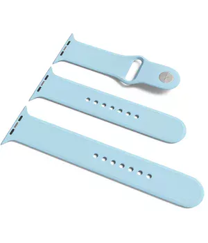 Силіконовий ремінець для Apple Watch Sport Band 42/44 (S / M & M / L) 3pcs Блакитний / Lilac Blue