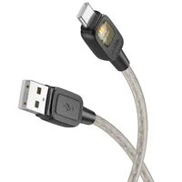 Дата кабель Hoco U124 Stone silicone power-off USB to Type-C Black