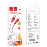 Дата кабель Hoco X99 Crystal Junction USB to Lightning (1.2m) Red