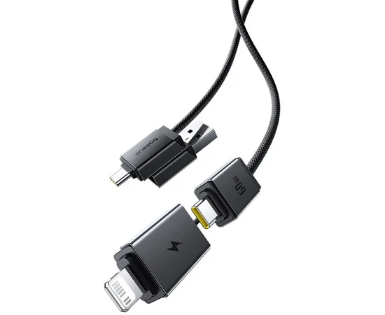 Дата кабель Baseus Versatile Two-for-Two USB/Type-C to Type-C/Lightning 60W (0.6m) (P10383000) Cosmic Black